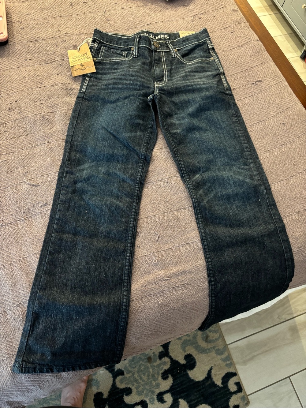 Kids Dark Blue Straight-Leg Jeans by Cody James